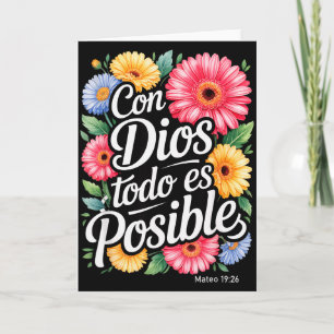Con Dios Todo Es Posible Tröja Kristna Spanska F Kort