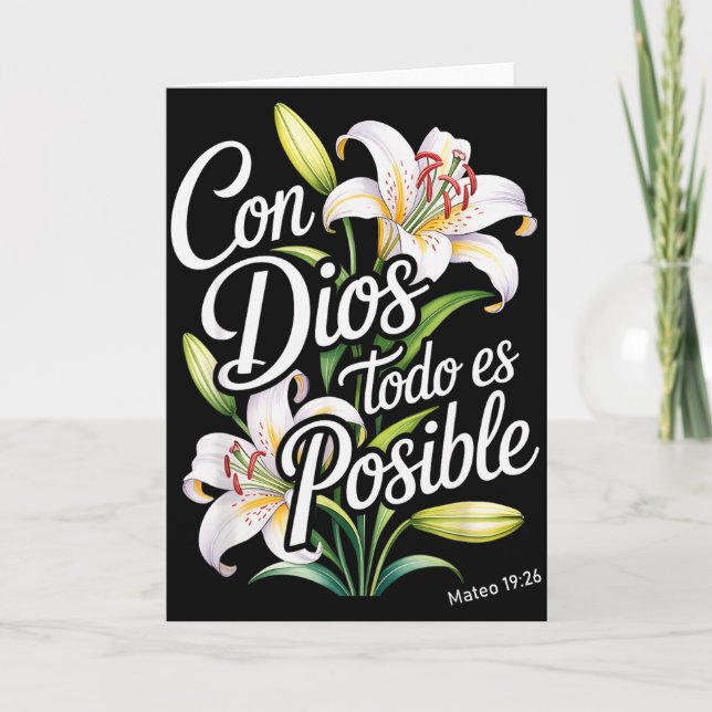 Con Dios Todo Es Posible Tröja Kristna Spanska F Kort (Framsida)
