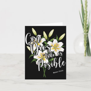 Con Dios Todo Es Sible T-shirt Kristna Spanska För Kort