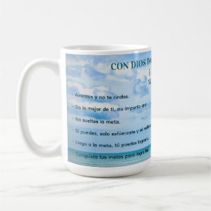Con Dios Todo Posible Blå himmel Conquista Metas Kaffemugg