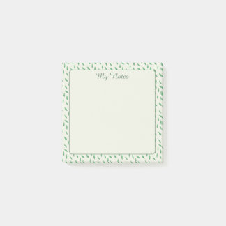 con diseño de hojas verdes post-it block