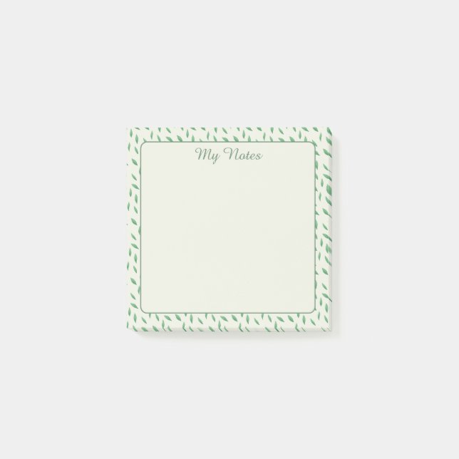 con diseño de hojas verdes post-it block (Framsida)