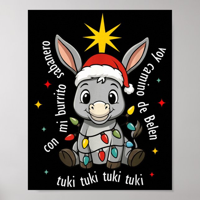 Con Mi Burrito Sabanero Mexican Tuki Tuki Latino X Poster (Framsidan)