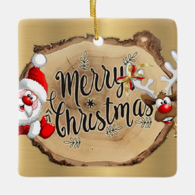 con papá Noel elegante Julgransprydnad Keramik (Framsida)