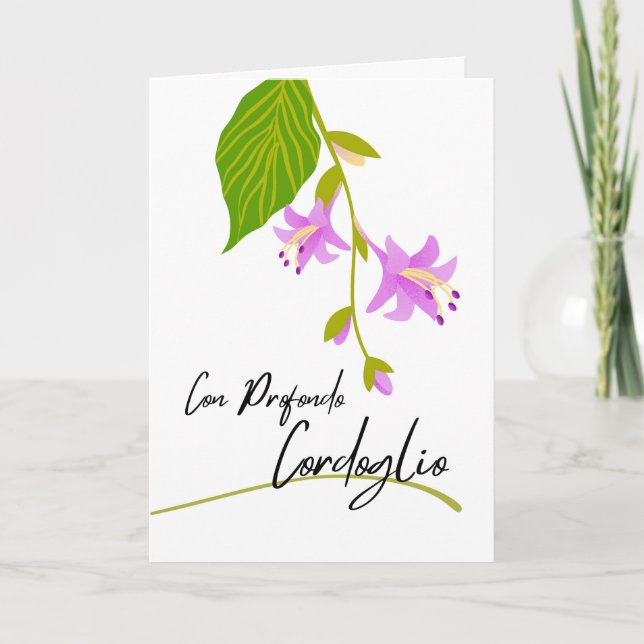 Con Profondo Cordolio Sympathy på italienska Hosta Kort (Framsida)