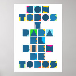 CON TODOS Vit färgstark Poster