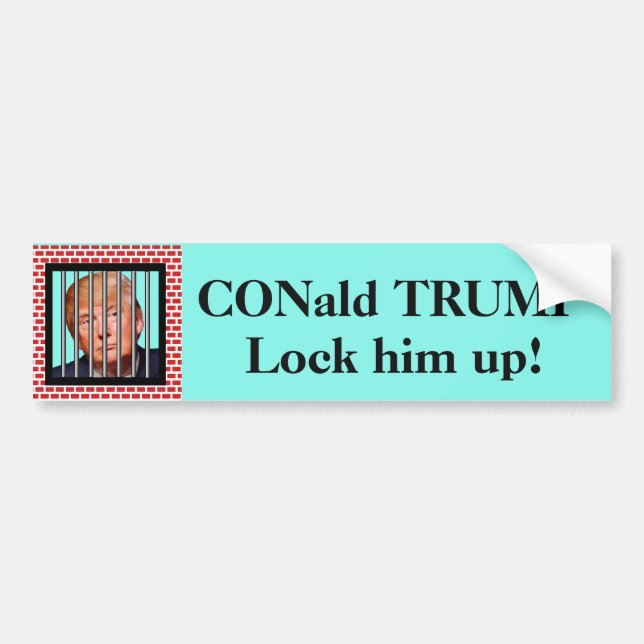 "CONald TRUMP. Lås upp honom!" och fängelsetrenden Bildekal (Framsidan)
