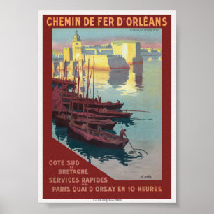 Concarneau Frankrike Vintage affisch 1919
