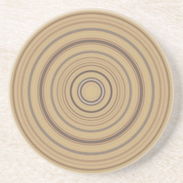 Concentric Beige & Brown Circles Sandstone Underlä Underlägg Sandsten
