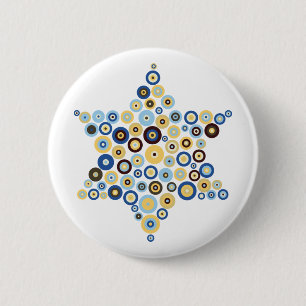 Concentric Circles Star of David Button Knapp