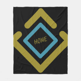 Concentric Guld och Turcos geometriska former Fleecefilt