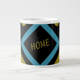 Concentric Guld och Turcos geometriska former Jumbo Mugg