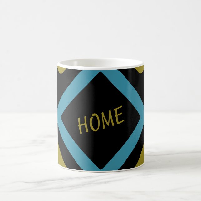 Concentric Guld och Turcos geometriska former Kaffemugg (Center)