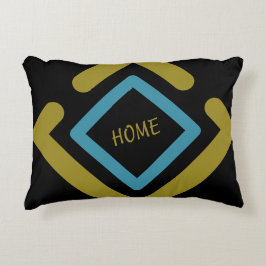 Concentric Guld och Turcos geometriska former Prydnadskudde