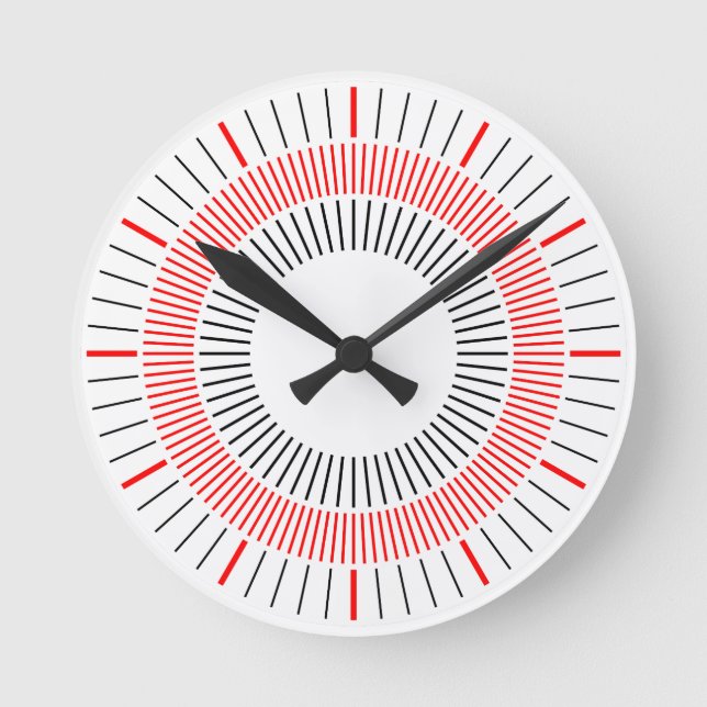 Concentric Rays 03 Rund Klocka (Framsida)