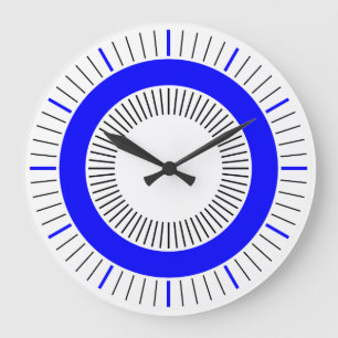 Concentric Rays - Solid Blue Stor Klocka