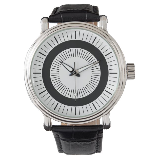 Concentric Rays - svart Armbandsur (Framsida)