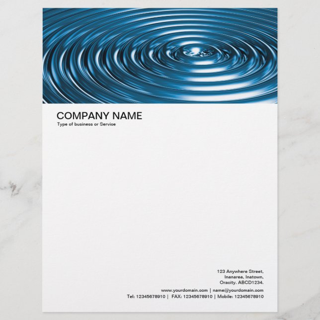 Concentric Ringar - Blue Chrome Letterhead Brevhuvud (Framsida)