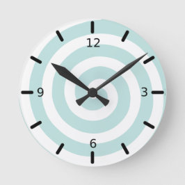 Concentric Spiral i Teal & White Rund Klocka