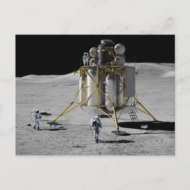 Concept Art of Altair Lunar Lander and Astronauts Vykort (Framsida)