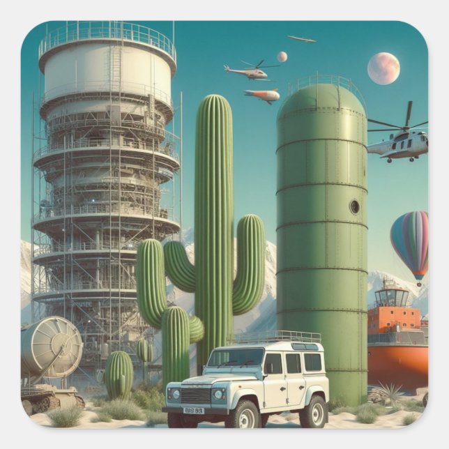 Concept Defender Sticker Fyrkantigt Klistermärke (Framsida)