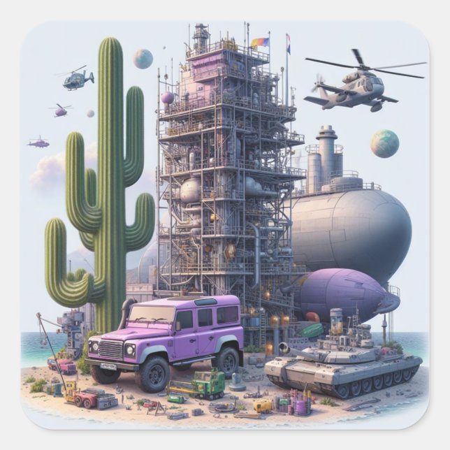 Concept Defender Sticker Fyrkantigt Klistermärke (Framsida)