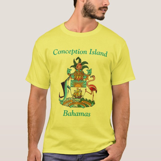 Conception Island, Bahamas, Jackande Arm T Shirt (Framsida)