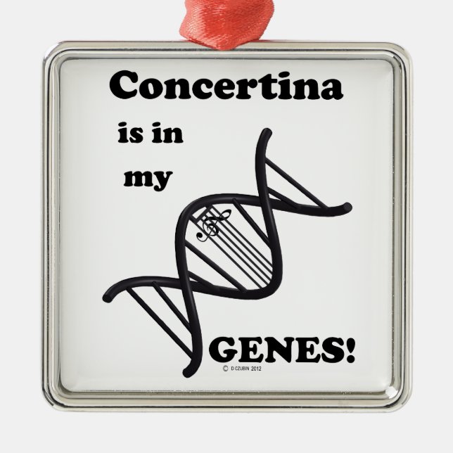 Concertina finns i mina gener julgransprydnad metall (Framsidan)