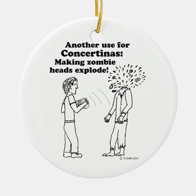 Concertina Makes Zombies Explode Julgransprydnad Keramik (Framsidan)
