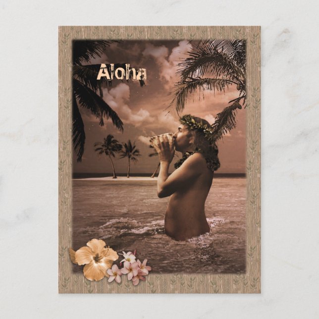 Conch Blowing Vykort (Framsida)