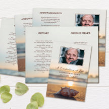 Conch on Beach Firande of Life Funeral Program
