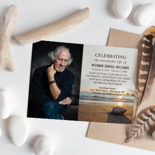 Conch on the Beach Memorial Photo Inbjudningar