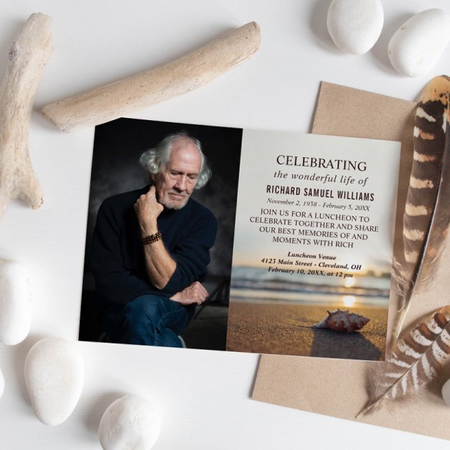 Conch on the Beach Memorial Photo Inbjudningar (Skapare uppladdad)