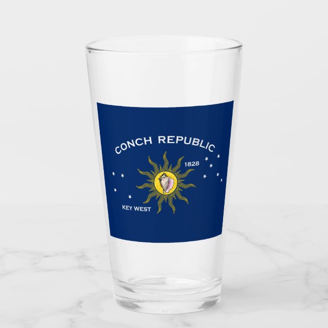 Conch Republic Flag Key West Florida Glaskopp (Framsida)