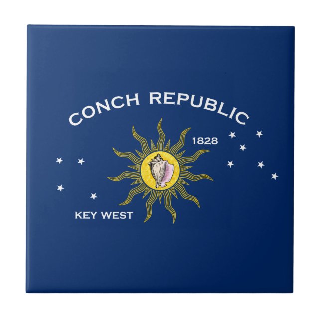 Conch Republic Flag Key West Florida Kakelplatta (Framsidan)