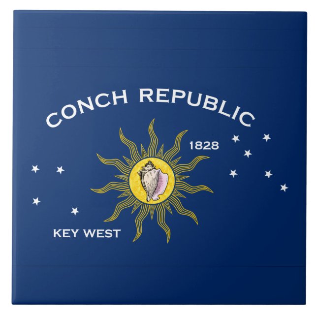 Conch Republic Flagga Kakelplatta (Framsidan)