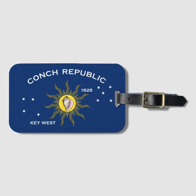 Conch Republic Flagga Nyckel Väster Florida Bagagebricka (Framsida horisontal)