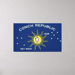 Conch Republic Flagga Nyckel Väster Florida Canvastryck