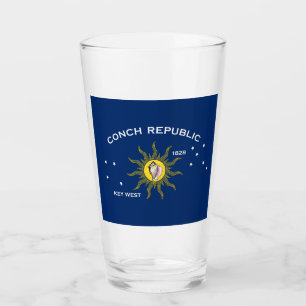 Conch Republic Flagga Nyckel Väster Florida Glaskopp
