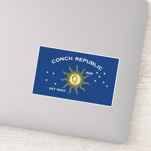 Conch Republic Flagga Nyckel Väster Florida Klistermärken
