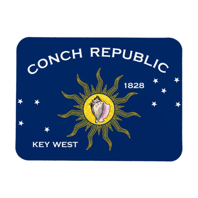 Conch Republic Flagga Nyckel Väster Florida Magnet (Horisontell)