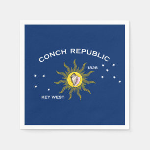 Conch Republic Flagga Nyckel Väster Florida Pappersservett