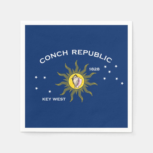 Conch Republic Flagga Nyckel Väster Florida Pappersservett (Framsidan)