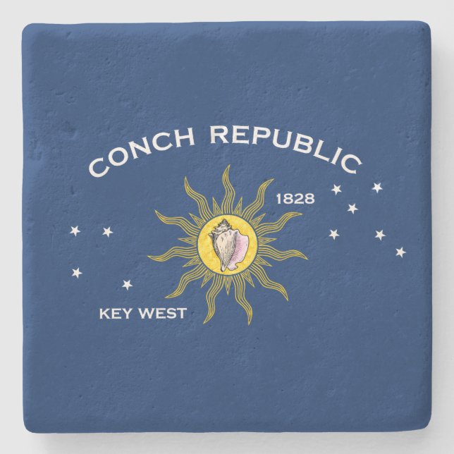 Conch Republic Flagga Nyckel Väster Florida Stenunderlägg (Framsidan)