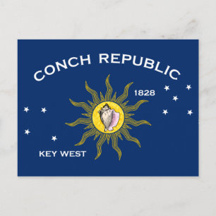 Conch Republic Flagga Nyckel Väster Florida Vykort
