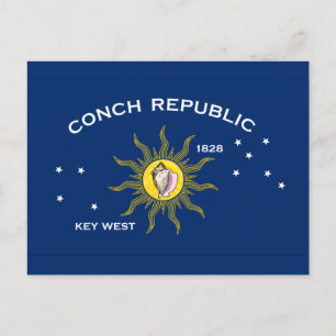 Conch Republic Flagga Vykort