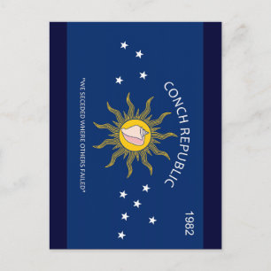 Conch Republic Flagga Vykort