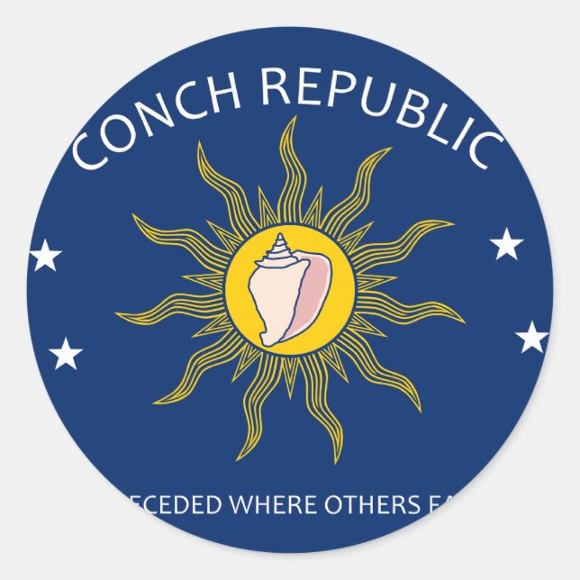 Conch Republic Runt Klistermärke (Framsida)