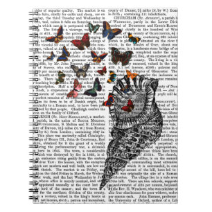 Conch Snäcka and Butterflies 2 Anteckningsbok Med Spiral