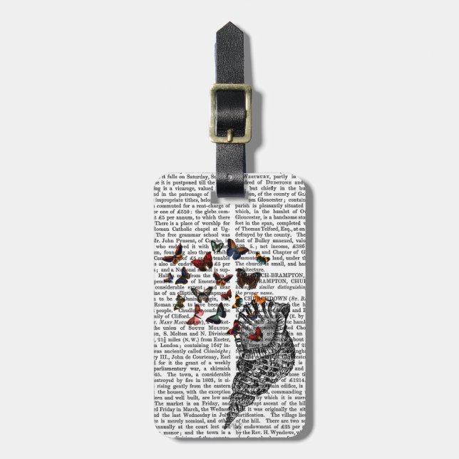 Conch Snäcka and Butterflies 2 Bagagebricka (Vertikal Framsida)